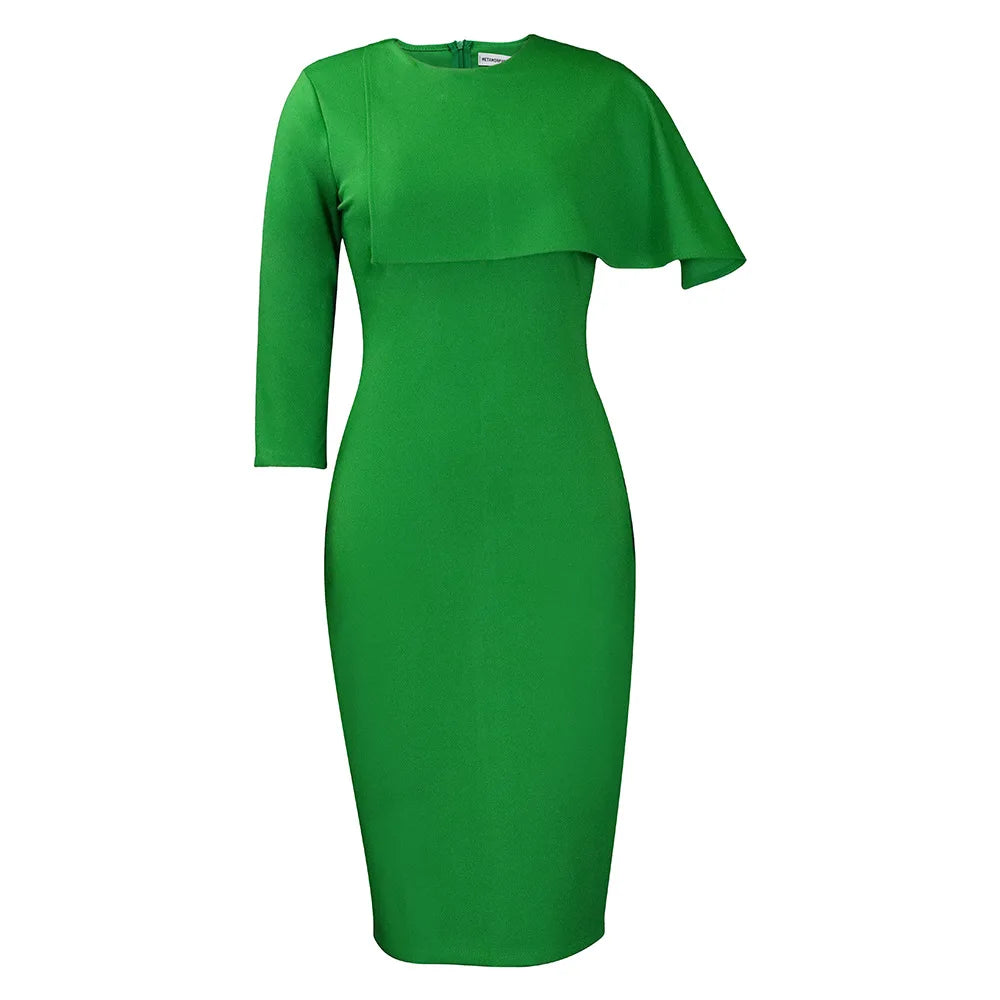 D325 Latest Design Slim High Waist Ruffle Pencil Dresses for Ladies Office Dress for Women Elegant Midi Dress