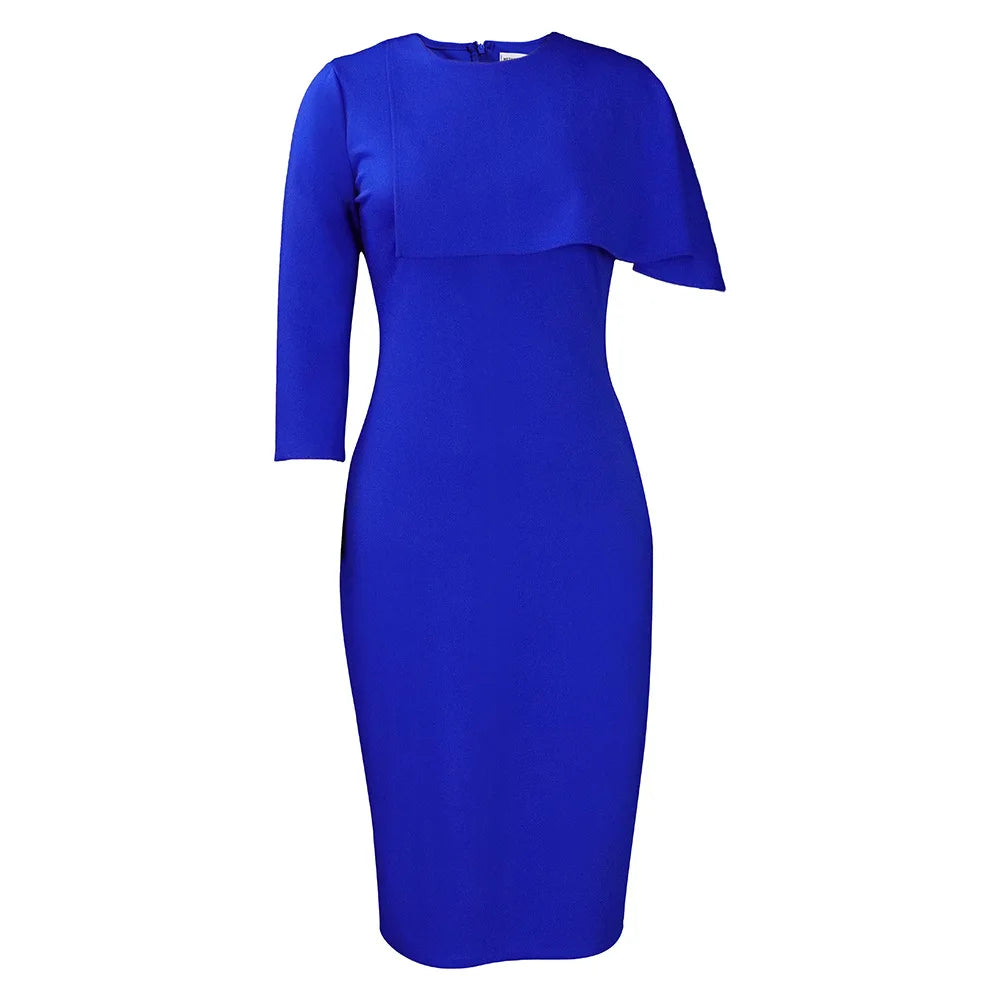 D325 Latest Design Slim High Waist Ruffle Pencil Dresses for Ladies Office Dress for Women Elegant Midi Dress