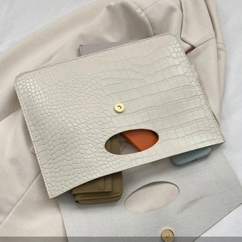 Women's Flap Purse For Wedding Prom Party Crocodile Pattern Envelope Handbag Vintage Design Clutch Evening Bag