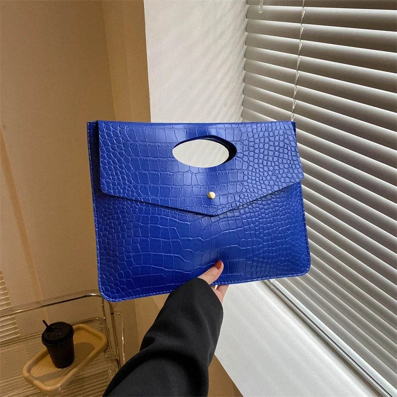 Women's Flap Purse For Wedding Prom Party Crocodile Pattern Envelope Handbag Vintage Design Clutch Evening Bag