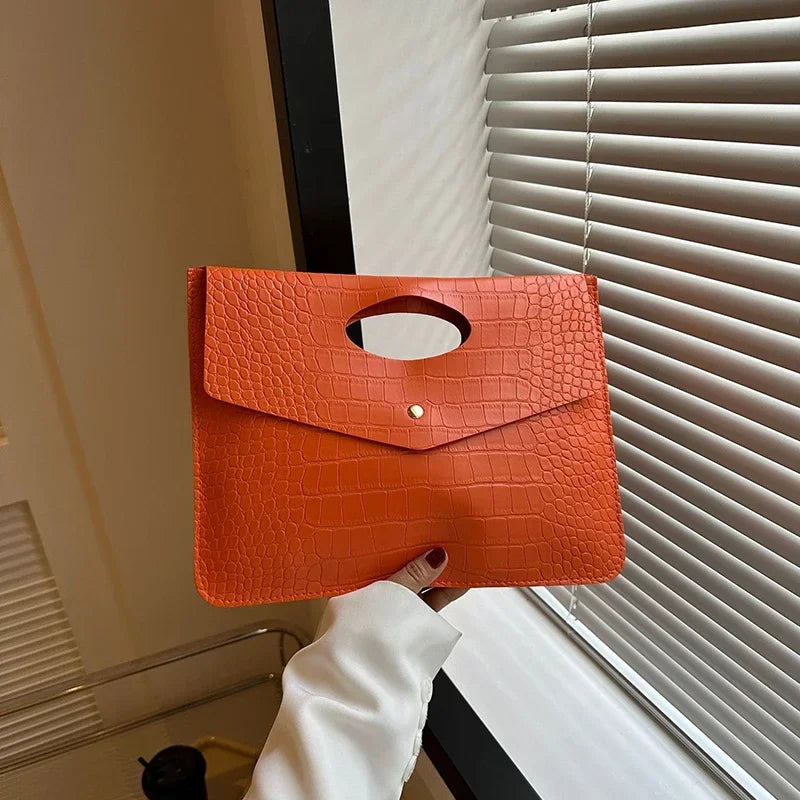 Women's Flap Purse For Wedding Prom Party Crocodile Pattern Envelope Handbag Vintage Design Clutch Evening Bag