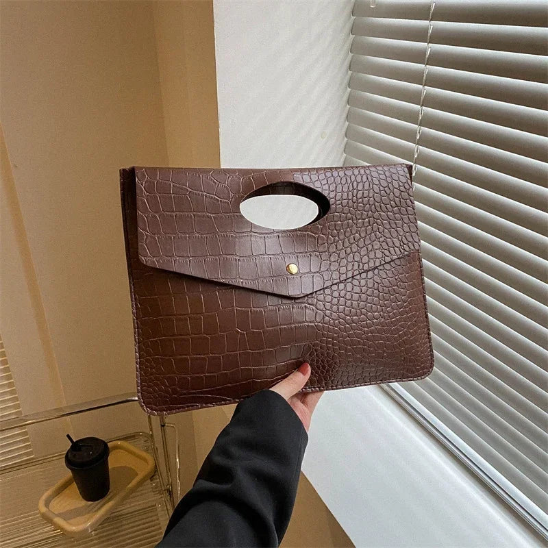 Women's Flap Purse For Wedding Prom Party Crocodile Pattern Envelope Handbag Vintage Design Clutch Evening Bag