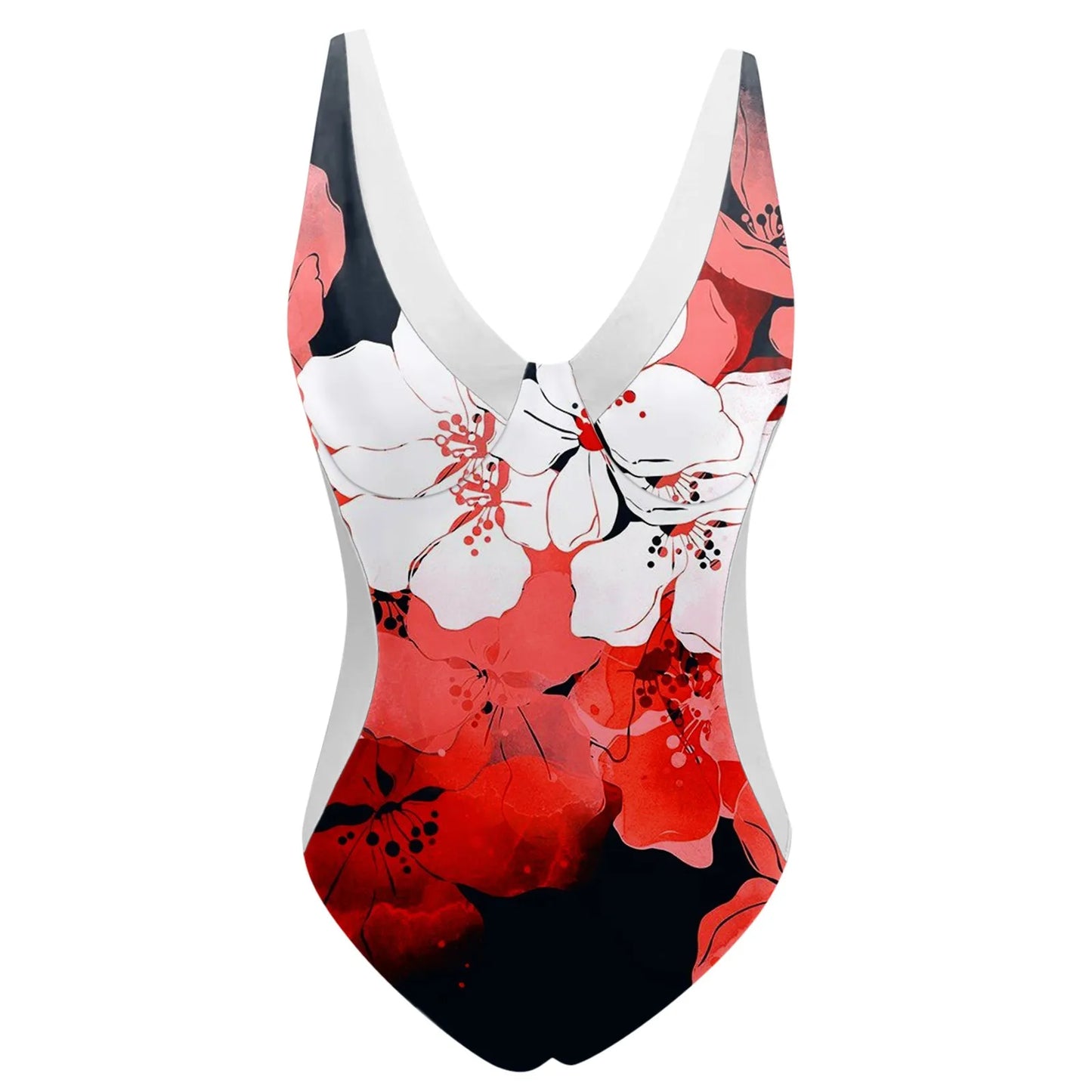 Plus Size Women Tankini Bathing Suits For Girls Womens V Neck Flower Printed Swimsuit Bikini Swimwear Trajes De BañO 2024 Mujer