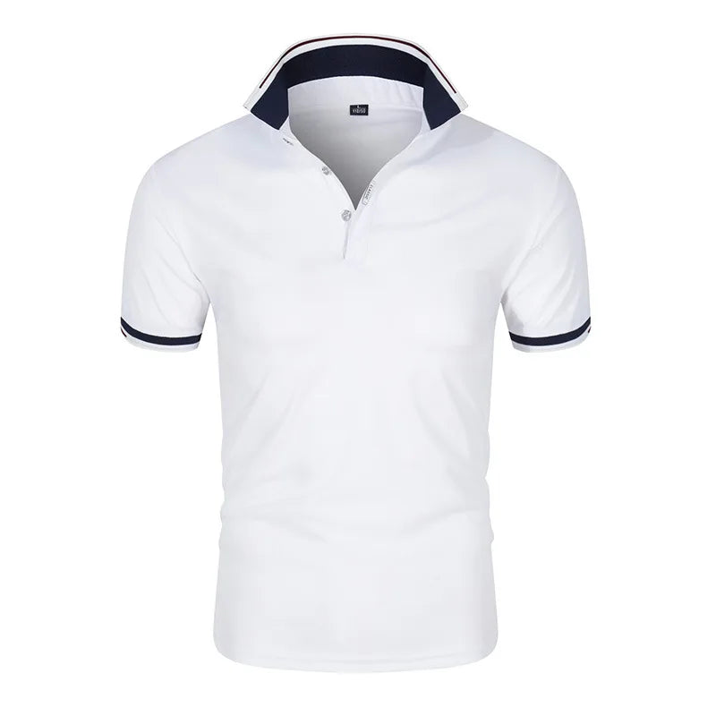 2025 new Polo T shirt for Men White Casual Short Sleeve Golf Polo Shirts Homme New Summer Clothes High Quality Ropa Hombre