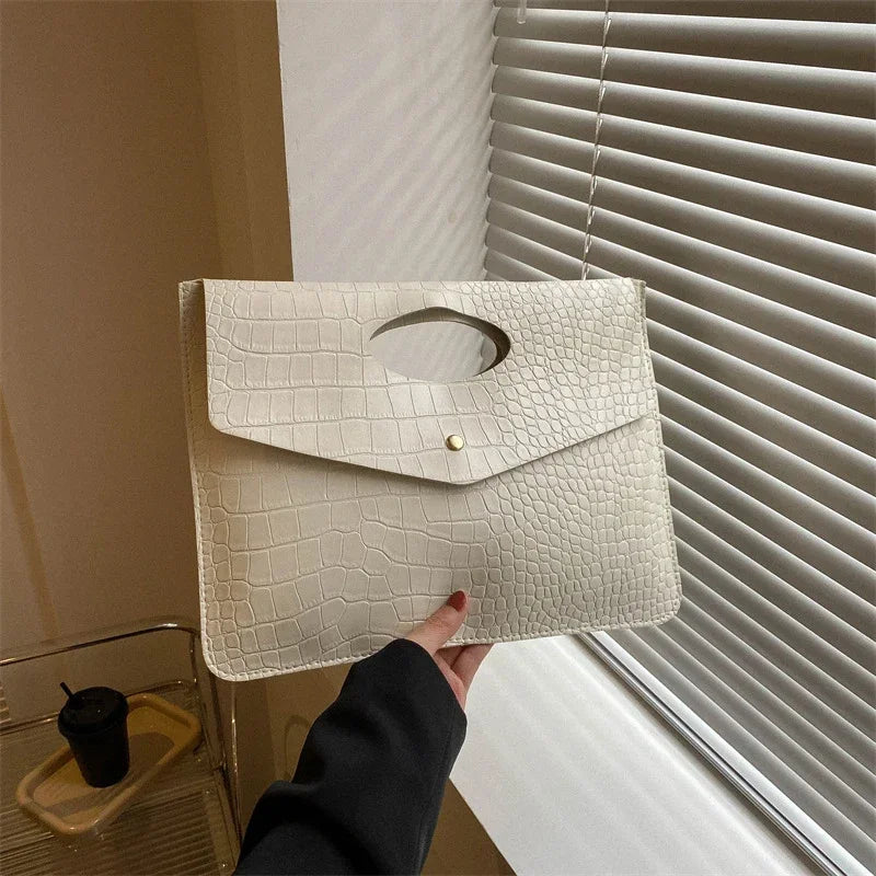 Women's Flap Purse For Wedding Prom Party Crocodile Pattern Envelope Handbag Vintage Design Clutch Evening Bag
