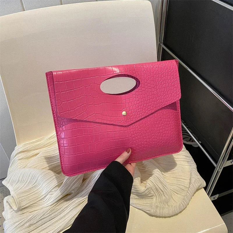 Women's Flap Purse For Wedding Prom Party Crocodile Pattern Envelope Handbag Vintage Design Clutch Evening Bag