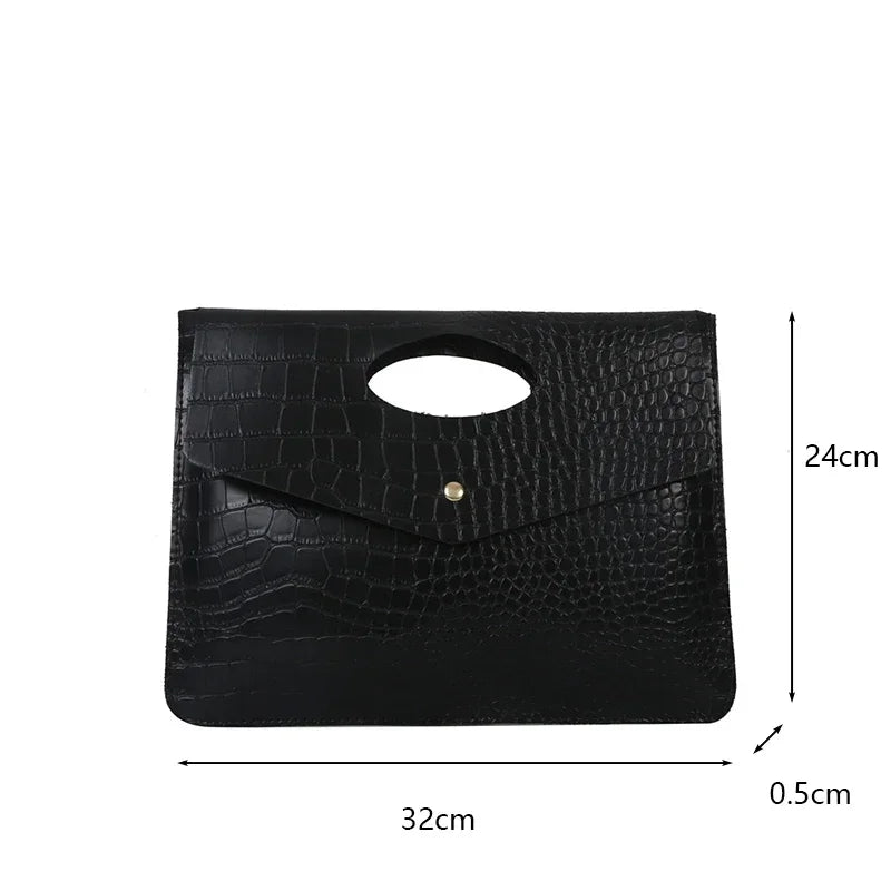 Women's Flap Purse For Wedding Prom Party Crocodile Pattern Envelope Handbag Vintage Design Clutch Evening Bag
