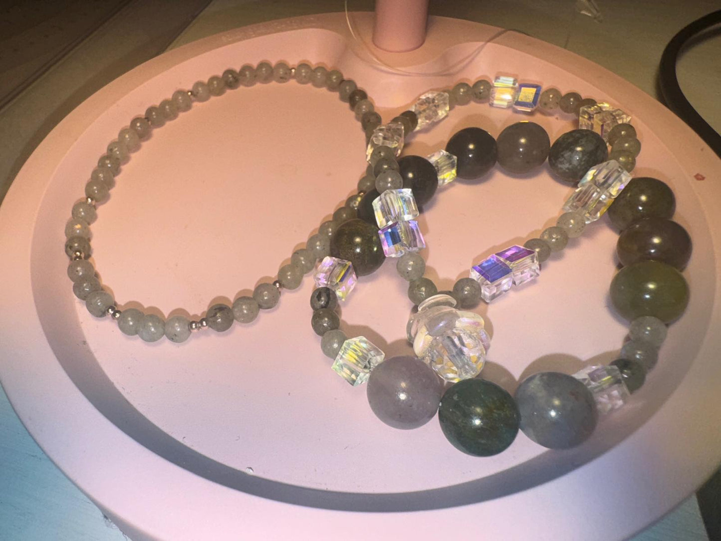 Set of ankle bracelet and wrist bracelet