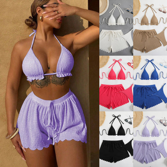 Sexy Bikini Three-Piece Set Women's Swimsuit With Special Fabric