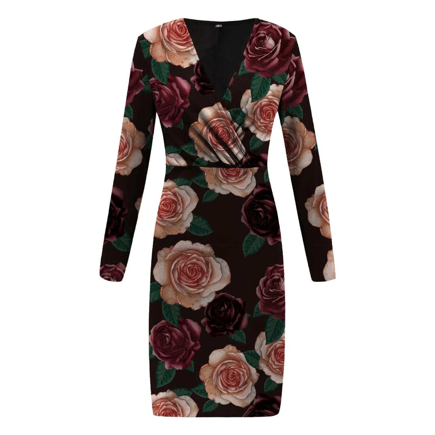 Y2k Spring Autumn Vintage Bodycon Dresses Women Leopard Print V Neck High Waist Dress Long Sleeve Elegant Streetwear платье