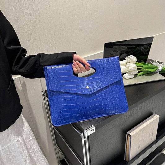Women's Flap Purse For Wedding Prom Party Crocodile Pattern Envelope Handbag Vintage Design Clutch Evening Bag